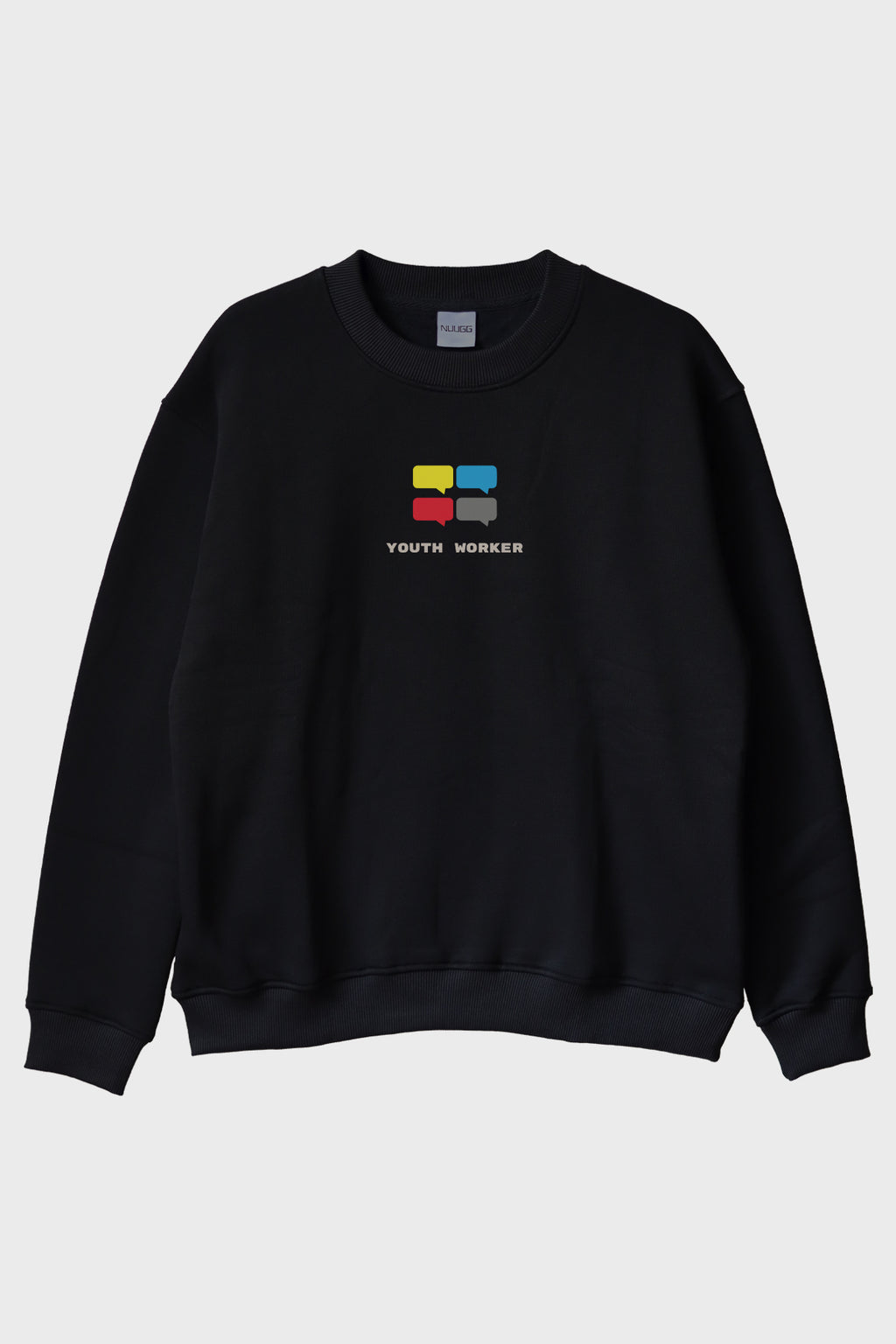 Youth Worker 2 Siyah Bisiklet Yaka Sweatshirt