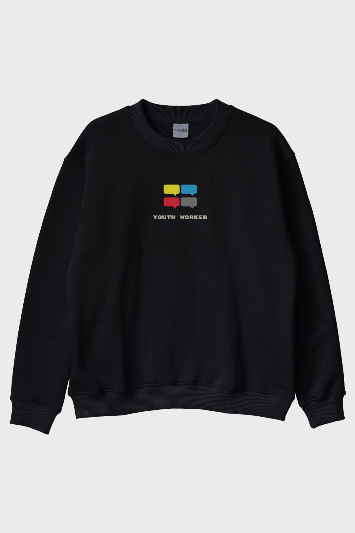 Youth Worker 2 Siyah Bisiklet Yaka Sweatshirt