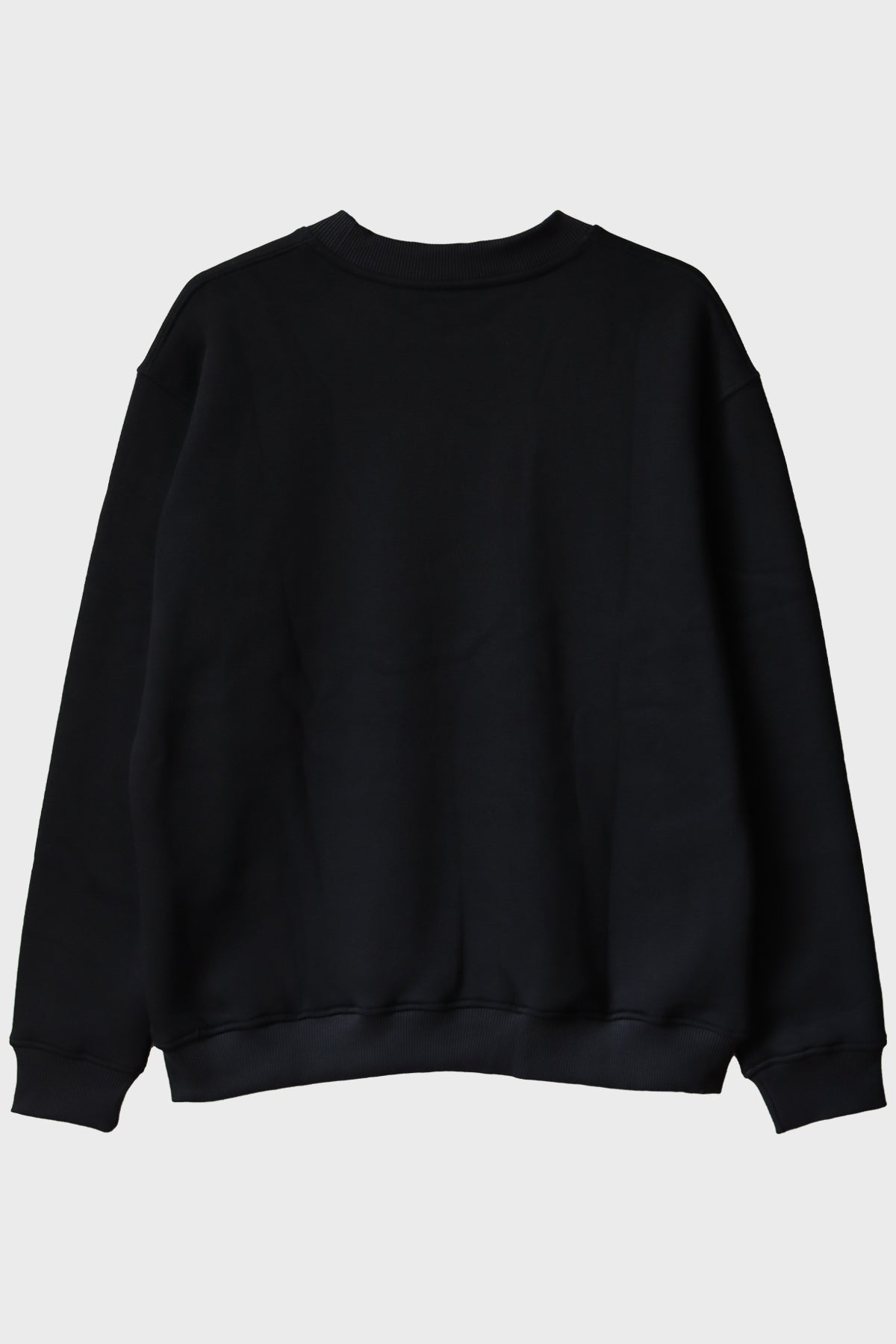 Siyah Basic Bisiklet Yaka Sweatshirt