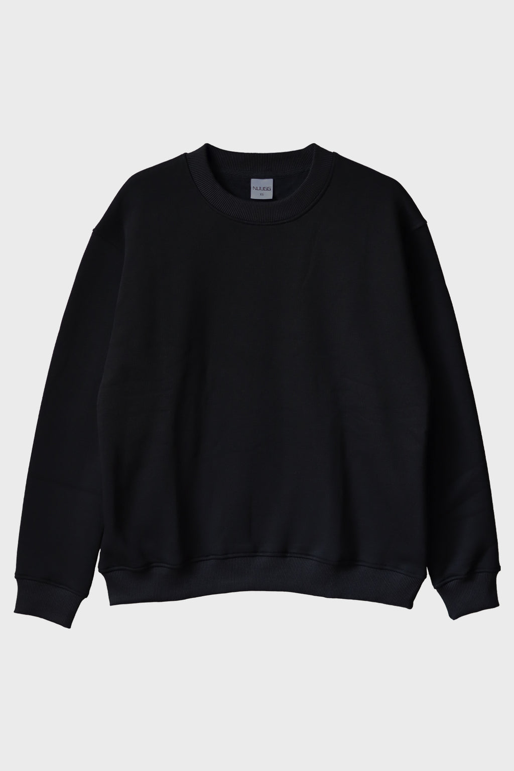 Retro Kedi Baskılı Modern Siyah Bisiklet Yaka Sweatshirt