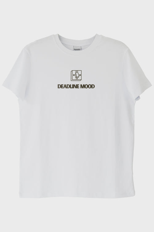 Deadline Mood Beyaz Tişört Beyaz