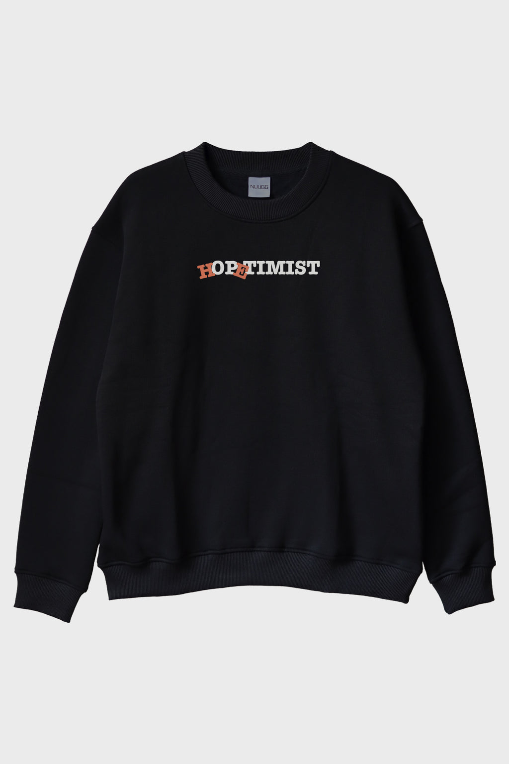 Hopetimist Siyah Bisiklet Yaka Sweatshirt