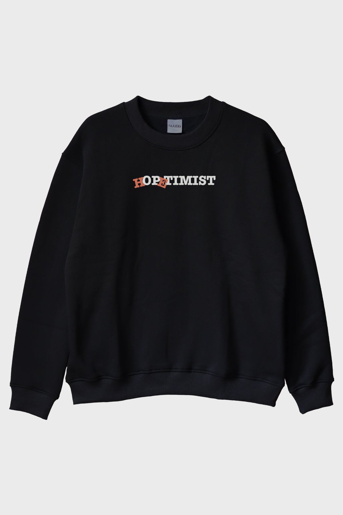 Hopetimist Siyah Bisiklet Yaka Sweatshirt