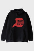 I Can Explain It to You Baskılı Siyah Hoodie