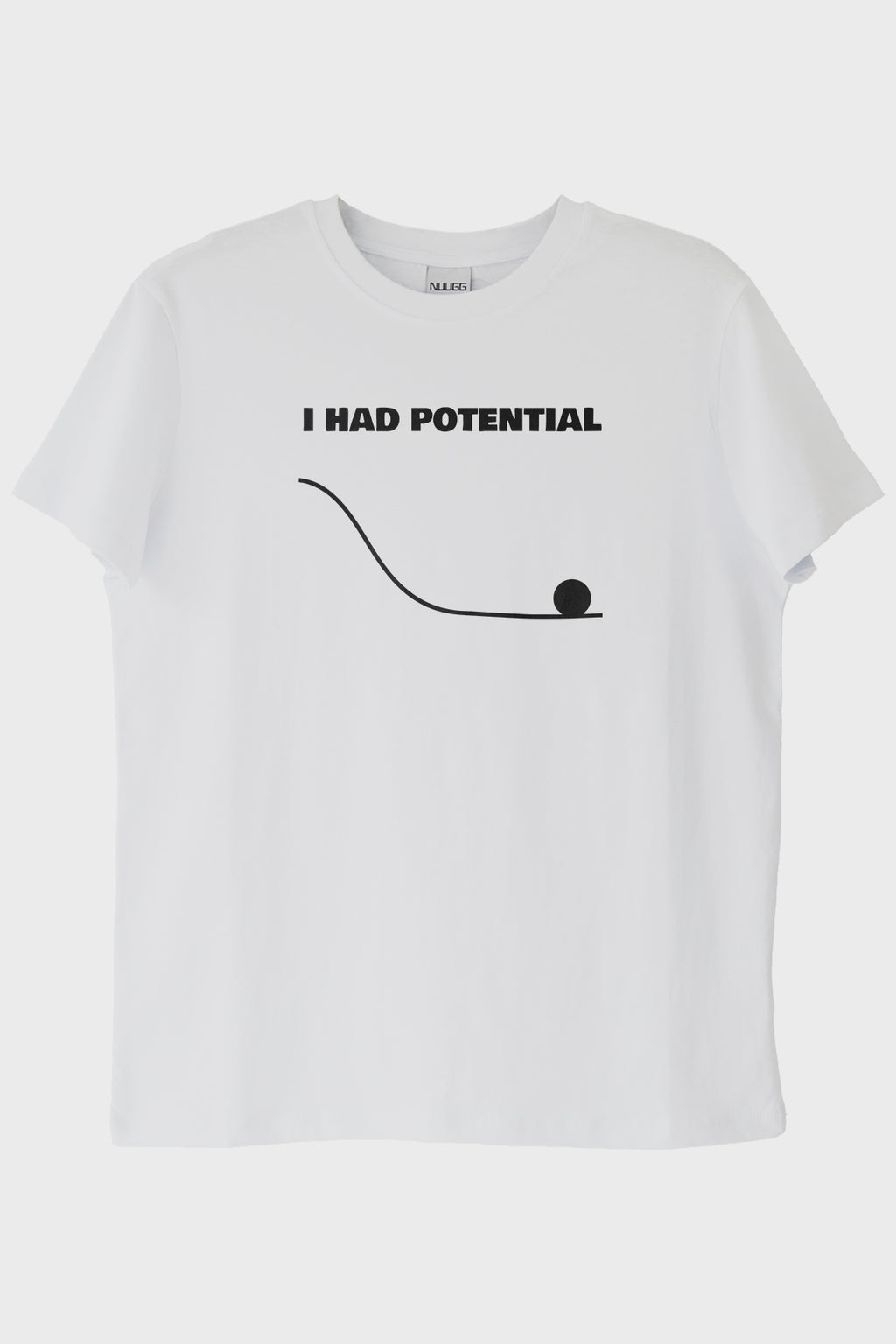 I Had Potential Baskılı Beyaz Tişört Beyaz