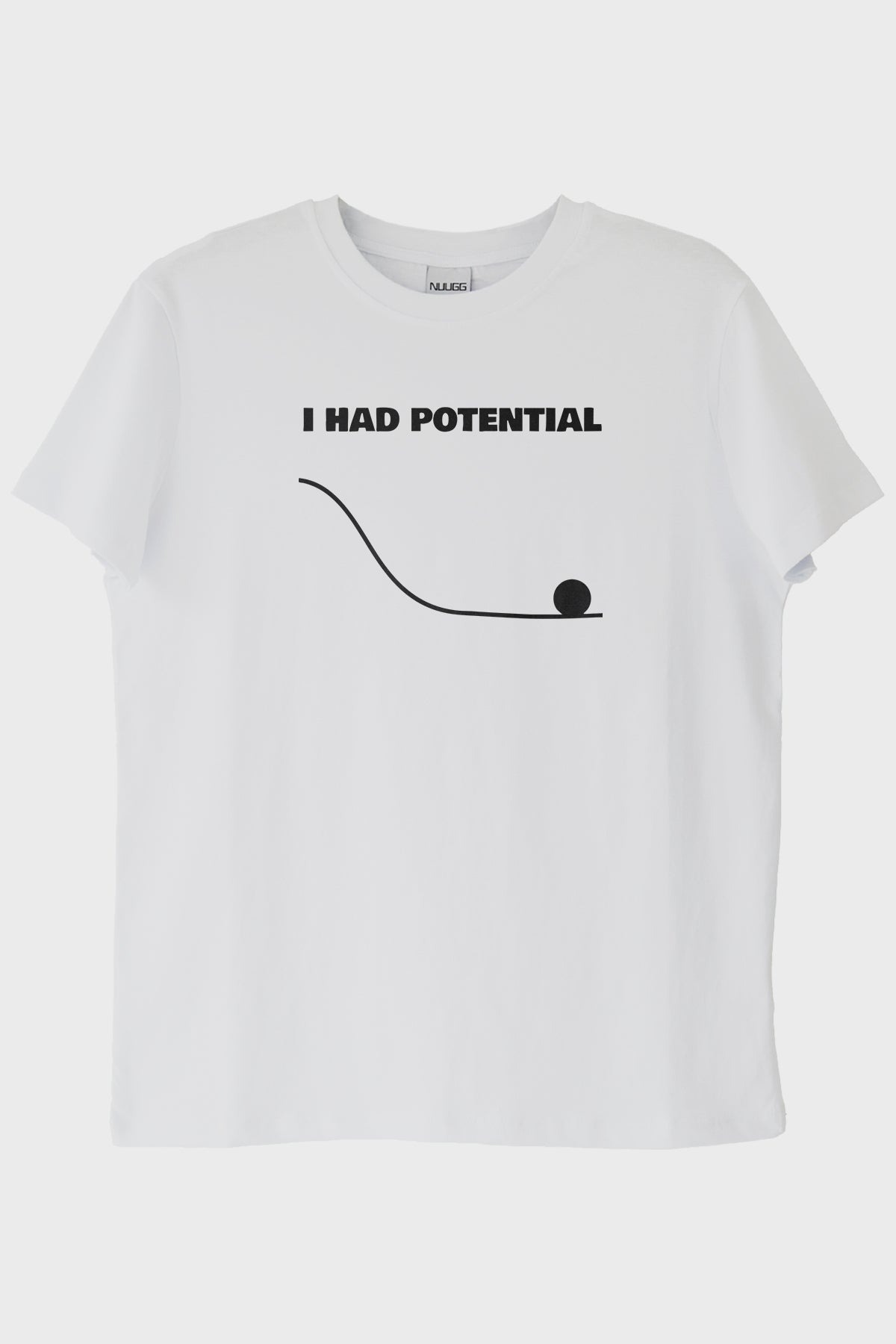 I Had Potential Baskılı Beyaz Tişört Beyaz