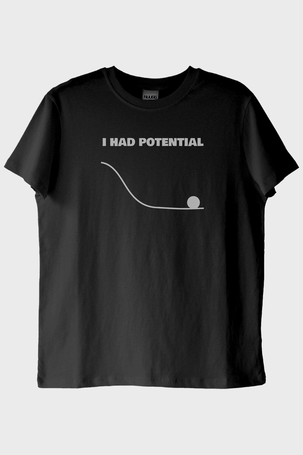 I Had Potential Baskılı Siyah Tişört