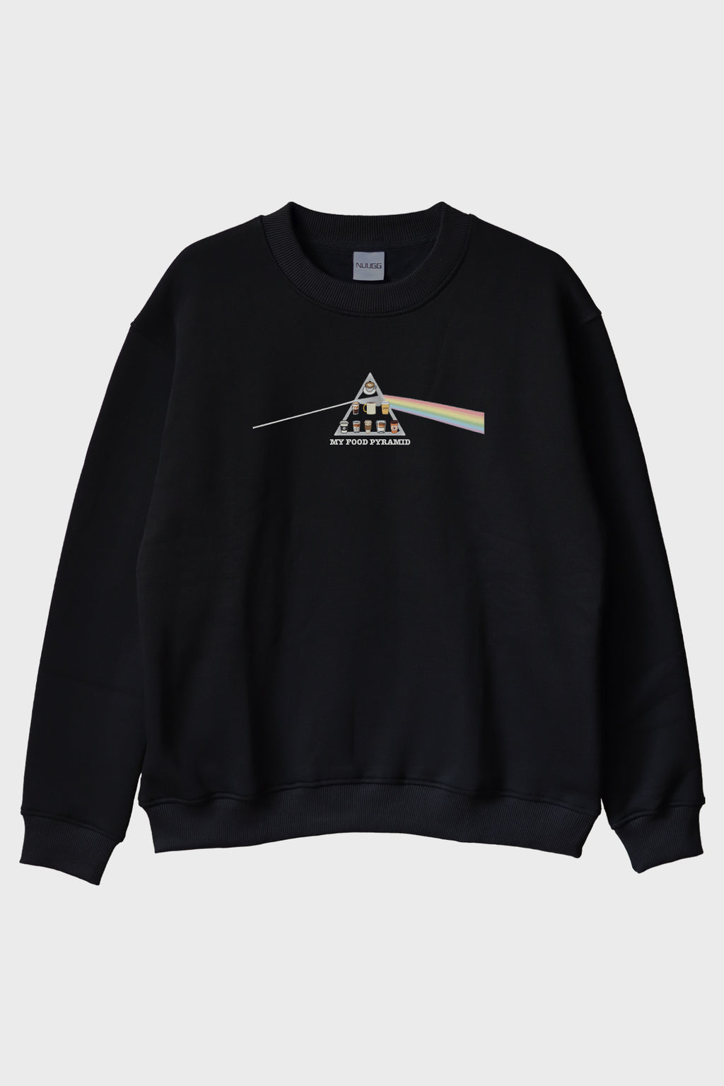 My Food Pyramid Siyah Bisiklet Yaka Sweatshirt