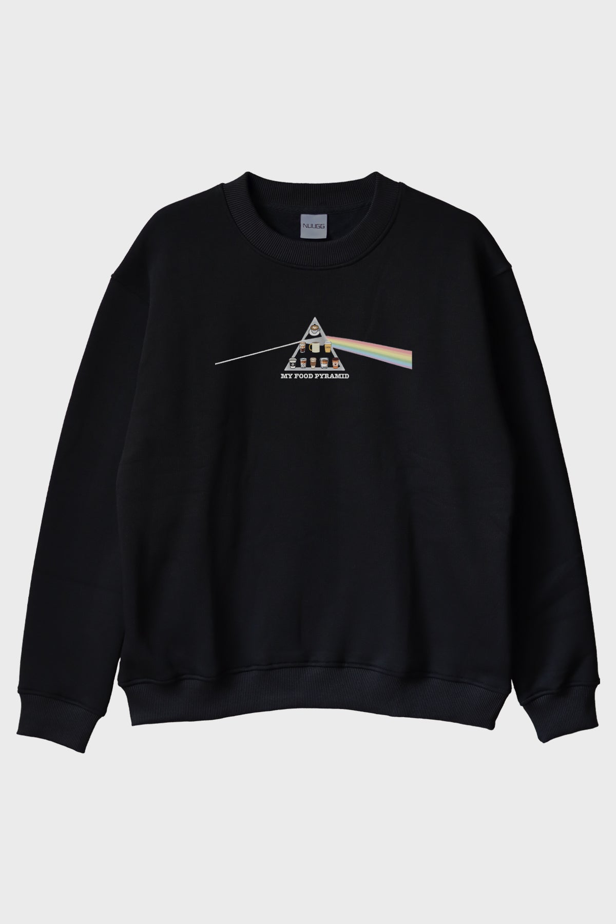 My Food Pyramid Siyah Bisiklet Yaka Sweatshirt