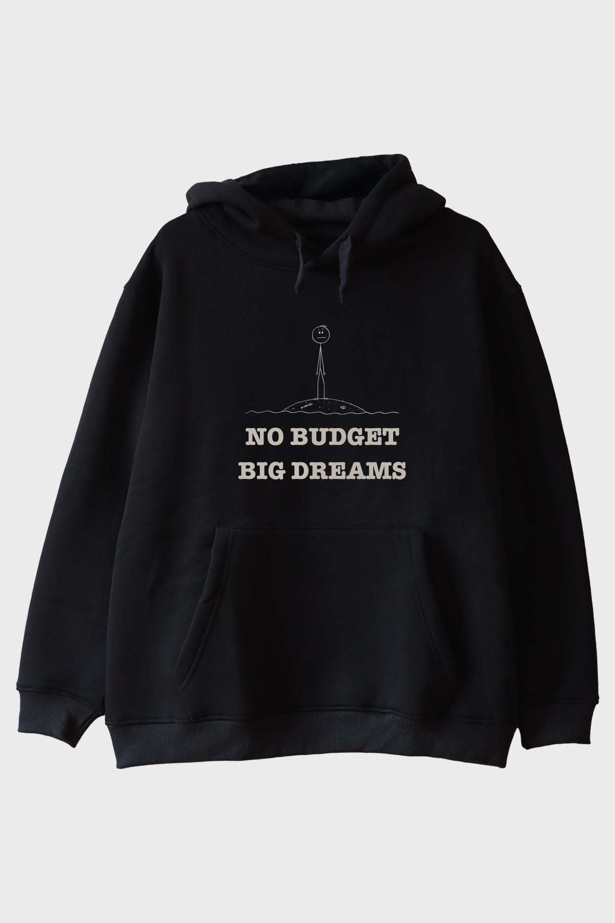 No Budget Big Dreams Siyah Hoodie